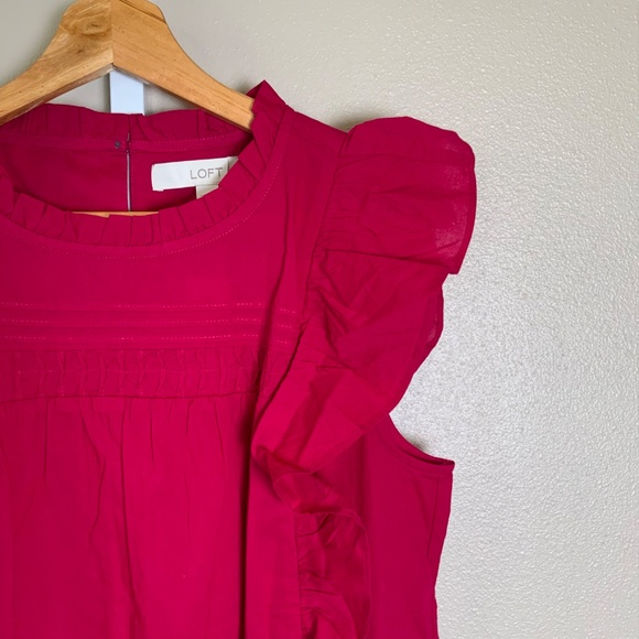 LOFT Pintucked Ruffle Shell - Picture 9 of 16